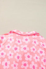 Load image into Gallery viewer, Flower Print Short Sleeve Shirt Pajamas Set - Fashion Queen
