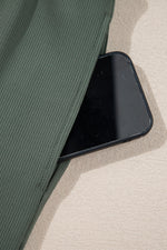 Load image into Gallery viewer, Vineyard Green Buttoned Drawstring Waist Sleeveless Wide Leg Jumpsuit
