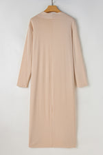 Load image into Gallery viewer, Black Split Long Cardigan and Skinny Pants Lounge Set
