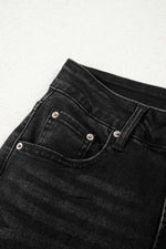 Load image into Gallery viewer, Dusk Blue Raw Hem Straight Leg Loose High Waist Jeans
