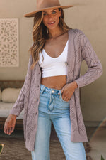 Load image into Gallery viewer, Purple Hollow-out Openwork Knit Cardigan - Fashion Queen -  1
