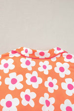 Load image into Gallery viewer, Flower Print Short Sleeve Shirt Pajamas Set - Fashion Queen
