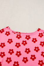 Load image into Gallery viewer, Rose Floral Print Crop Tee and Shorts Lounge Set
