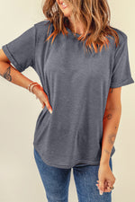 Load image into Gallery viewer, White Casual Plain Crew Neck Tee
