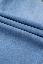 Load image into Gallery viewer, Dusk Blue Raw Hem Straight Leg Loose High Waist Jeans
