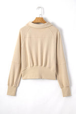 Load image into Gallery viewer, Valerian Quarter Zip Stand Neck Kangaroo Pocket Sweatshirt - Fashion Queen
