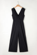 Load image into Gallery viewer, Jungle Green Deep V Pleated Crisscross Wide Leg Backless Jumpsuit
