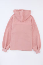 Load image into Gallery viewer, Black Flap Pocket Drawstring Hood Zip Up Jacket
