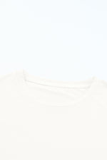 Load image into Gallery viewer, White Casual Plain Crew Neck Tee
