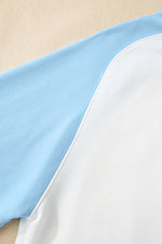 Load image into Gallery viewer, Beau Blue Colorblock Snap Buttons Pullover Sweatshirt
