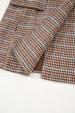 Load image into Gallery viewer, Brown Houndstooth Lapel Collar Blazer

