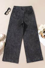 Load image into Gallery viewer, Blue Chic Patch Pocket Straight Leg Loose Jeans

