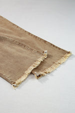 Load image into Gallery viewer, Peach Blossom Acid Washed High Rise Cropped Wide Leg Jeans
