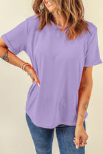 Load image into Gallery viewer, White Casual Plain Crew Neck Tee
