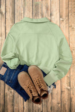 Load image into Gallery viewer, Valerian Quarter Zip Stand Neck Kangaroo Pocket Sweatshirt - Fashion Queen
