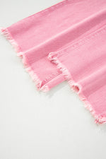 Load image into Gallery viewer, Peach Blossom Acid Washed High Rise Cropped Wide Leg Jeans
