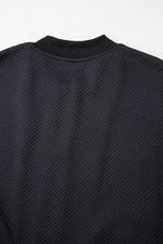 Load image into Gallery viewer, Myosotis Solid Textured Stand Neck Zipper Bomber Jacket - Fashion Queen
