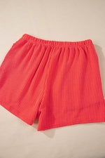 Load image into Gallery viewer, Carbon Grey Corded Knit Long Sleeve Top and High Waist Shorts Set - Fashion Queen

