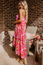 Load image into Gallery viewer, Rose Floral High Low Bandeau Vacay Dress
