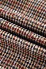 Load image into Gallery viewer, Brown Houndstooth Lapel Collar Blazer
