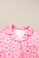 Load image into Gallery viewer, Flower Print Short Sleeve Shirt Pajamas Set - Fashion Queen
