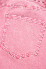 Load image into Gallery viewer, Peach Blossom Acid Washed High Rise Cropped Wide Leg Jeans
