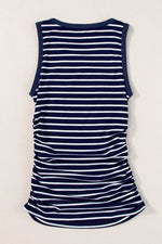 Load image into Gallery viewer, Black Stripe Contrast Round Neck Sleeveless Slim Top - Fashion Queen
