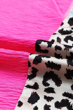 Load image into Gallery viewer, Khaki Contrast Leopard Color Block Blouse - Fashion Queen
