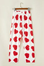 Load image into Gallery viewer, Pink Ruffled Tank Top And Heart Print Pants Lounge Set
