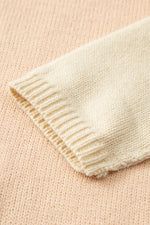 Load image into Gallery viewer, White Color Block Turtle Neck Drop Shoulder Knit Sweater
