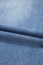 Load image into Gallery viewer, Myosotis Irregular Distressed Bottom Denim Midi Skirt
