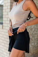 Load image into Gallery viewer, Black Wide Waistband Ruched Skort
