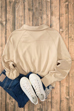 Load image into Gallery viewer, Valerian Quarter Zip Stand Neck Kangaroo Pocket Sweatshirt - Fashion Queen

