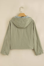 Load image into Gallery viewer, Laurel Green Zipped Pocket Cropped Hooded Utility Jacket
