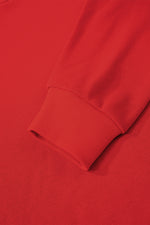 Load image into Gallery viewer, Fiery Red Varsity Striped Detail Drop Shoulder Oversized Sweatshirt - Fashion Queen -  6
