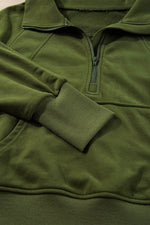 Load image into Gallery viewer, Valerian Quarter Zip Stand Neck Kangaroo Pocket Sweatshirt - Fashion Queen
