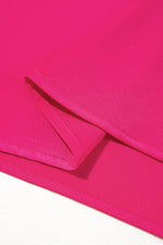 Load image into Gallery viewer, Strawberry Pink Asymmetric Shoulder Ruffle Sleeve Elegant Blouse
