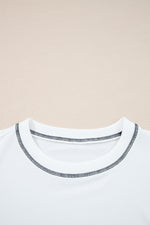 Load image into Gallery viewer, White Stripe Colorblock Patchwork Contrast Stitching Oversize Sweatshirt
