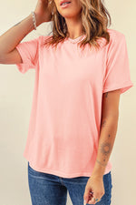 Load image into Gallery viewer, White Casual Plain Crew Neck Tee
