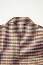 Load image into Gallery viewer, Brown Houndstooth Lapel Collar Blazer
