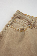 Load image into Gallery viewer, Peach Blossom Acid Washed High Rise Cropped Wide Leg Jeans
