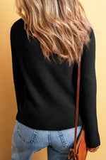 Load image into Gallery viewer, White Lightweight Ribbed Knit Button Front V Neck Cardigan

