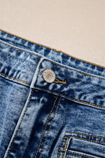 Load image into Gallery viewer, Blue Chic Patch Pocket Straight Leg Loose Jeans
