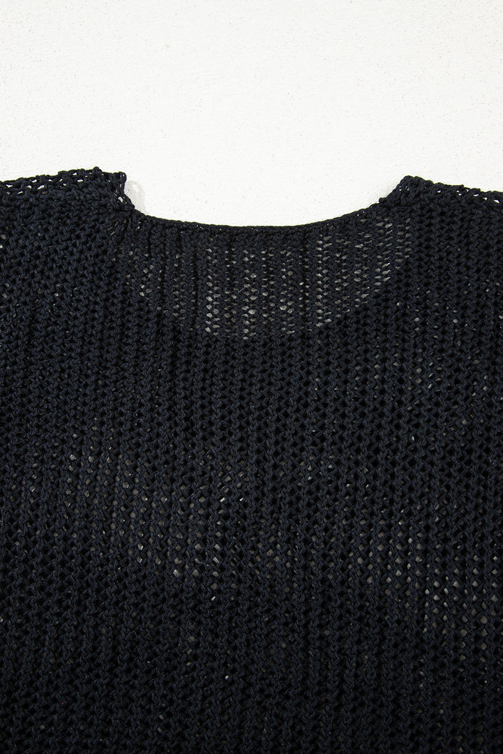 Coral Crochet Hollow-out Jumper Top Sweater