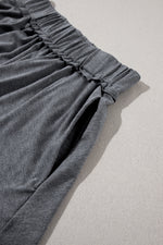 Load image into Gallery viewer, Gray Elastic Waist Culotte Shorts
