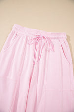 Load image into Gallery viewer, Lilac Drawstring Waist Patchwork Solid Color Jogger Pants
