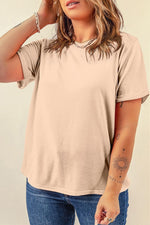 Load image into Gallery viewer, White Casual Plain Crew Neck Tee
