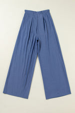 Load image into Gallery viewer, Wild Wind Belted Frilly Waist Wide Leg Loose Pants
