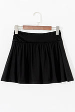 Load image into Gallery viewer, Black Wide Waistband Ruched Skort
