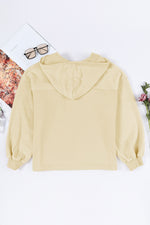 Load image into Gallery viewer, Black Flap Pocket Drawstring Hood Zip Up Jacket
